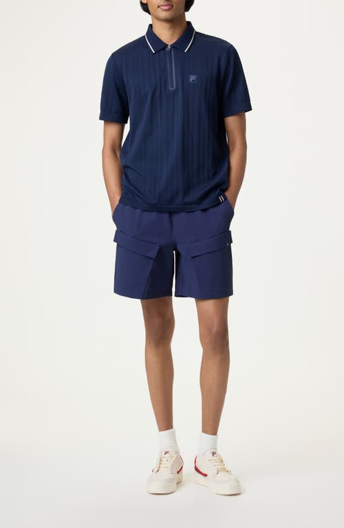 Shop Fila Challenger Quarter Zip Polo In  Navy