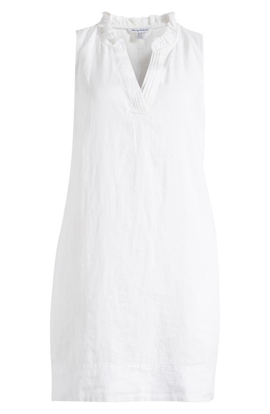 Shop Tommy Bahama Two Palms Double Ruffle Linen Dress In White