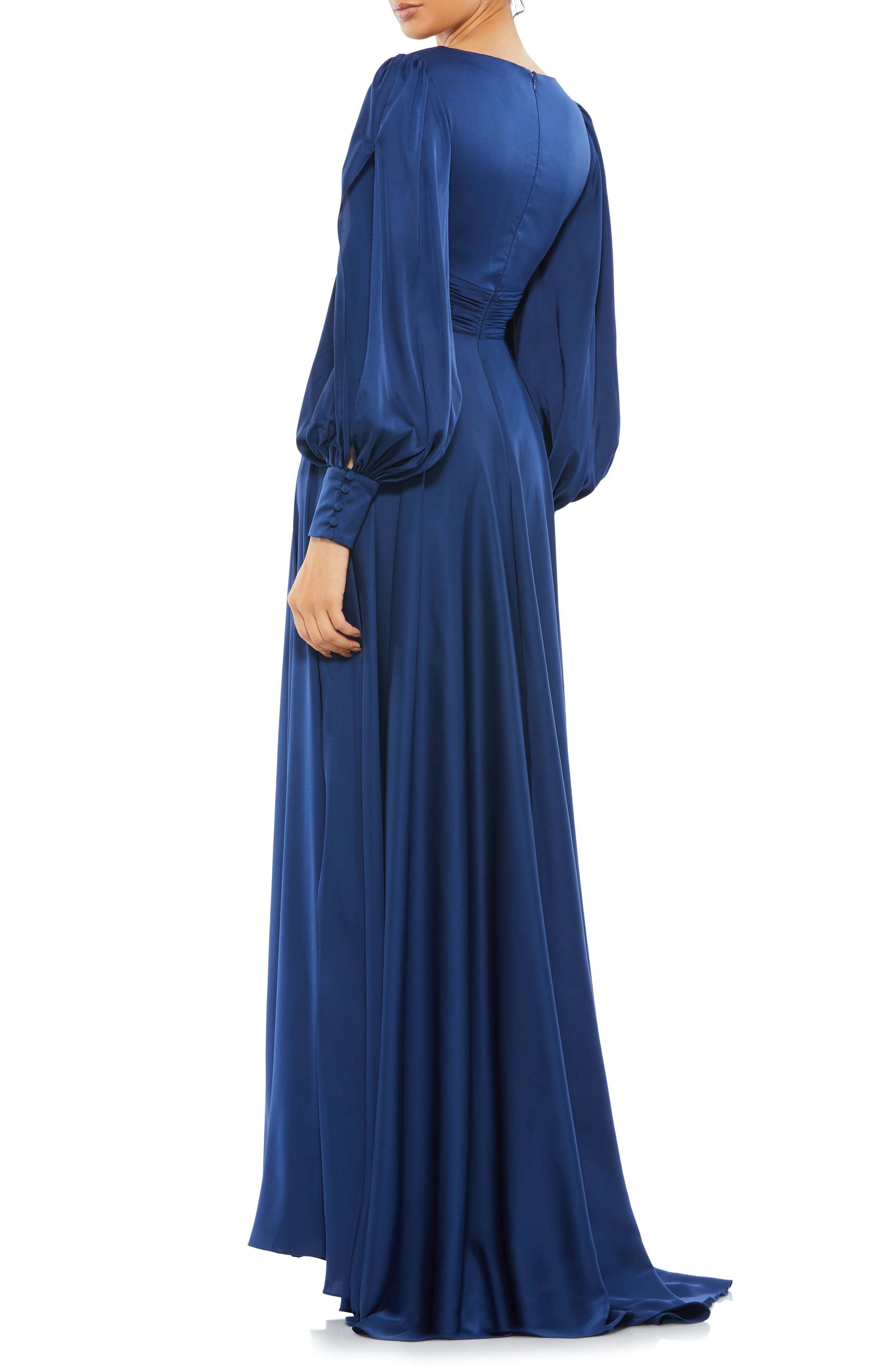 long sleeve cape gown