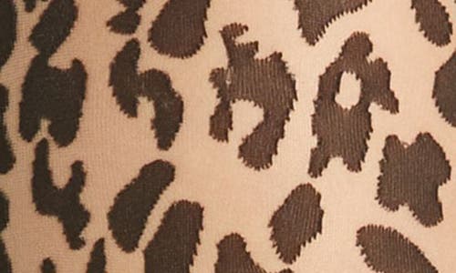 Wolford Josey Leopard Pattern Tights In Fairly Light/black