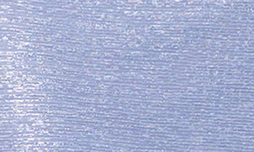 Betsy & Adam Cape Sleeve Metallic Crinkle Gown In Blue/silver