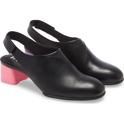 Camper Twins Mismatched Slingback Pump, Black