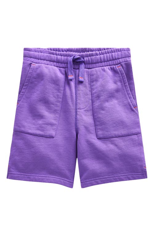 Shop Mini Boden Kids' Cotton Knit Shorts In Crocus Purple