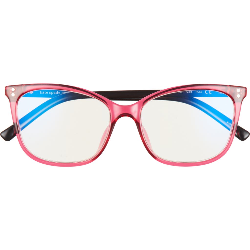 Kate Spade New York Aubree 53mm Blue Light Blocking Reading Glasses In Plum/clear Blue Block