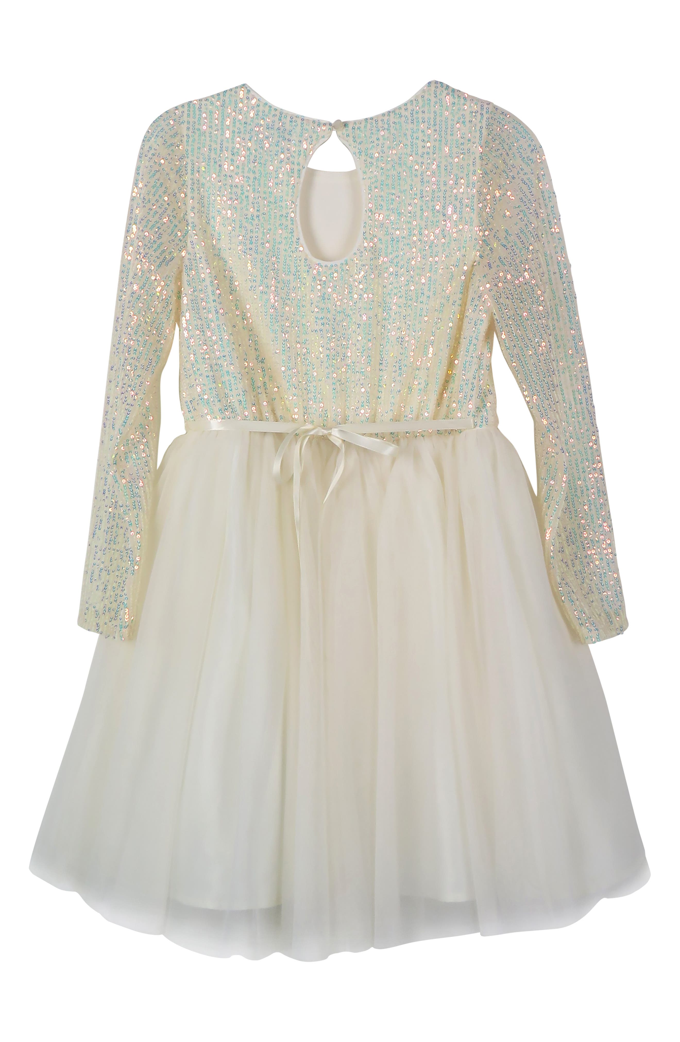 Long Sleeve Sequin \u0026 Mesh Dress | Nordstrom