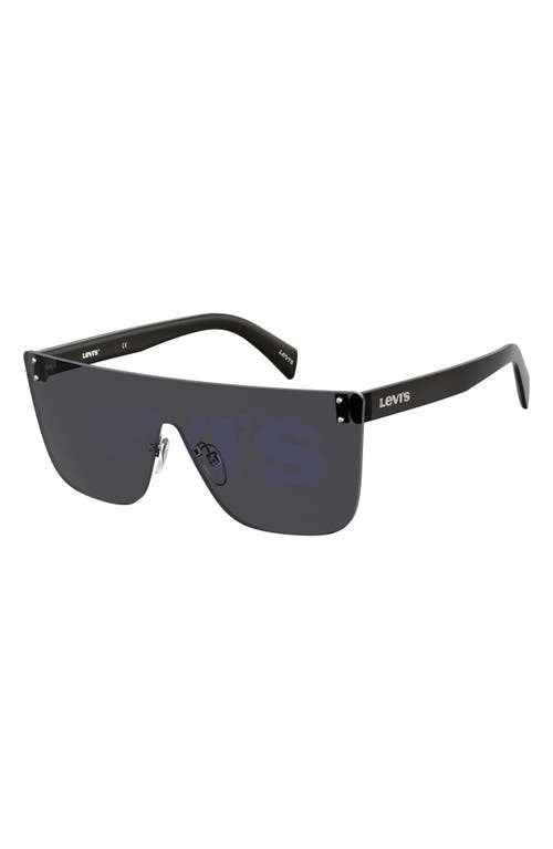 levi's 99mm Mirrored Shield Sunglasses in Grey/Blue Mirror Blue