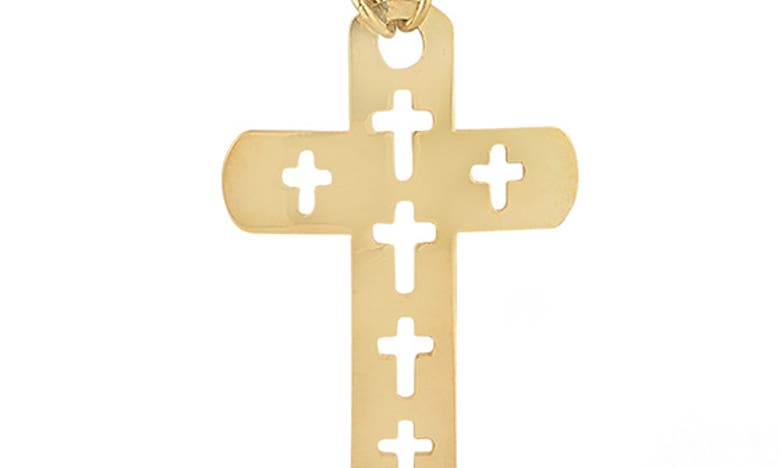 Ember Fine Jewelry Double Cross Layered Chain Necklace In 14k Gold