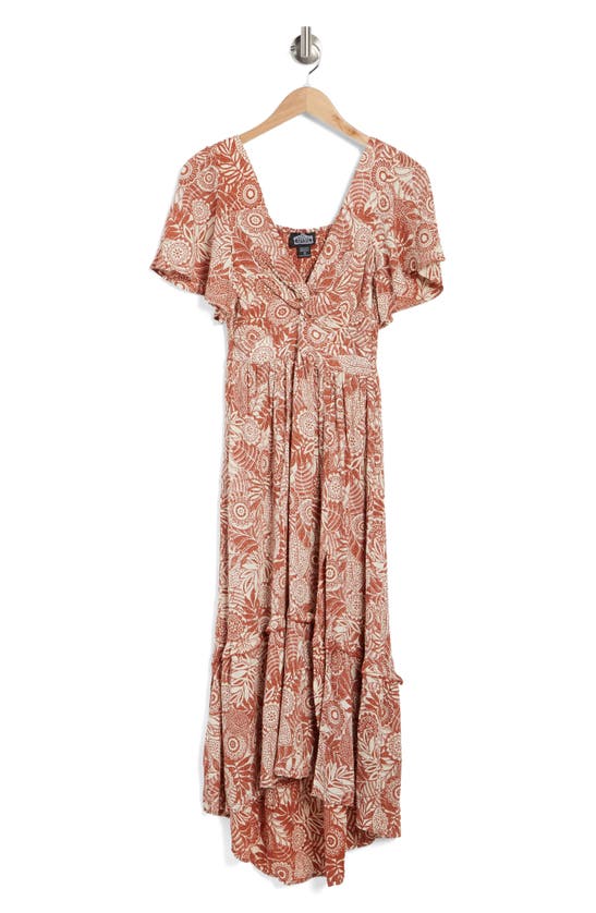 Angie Twist Front Maxi Dress In Ginger