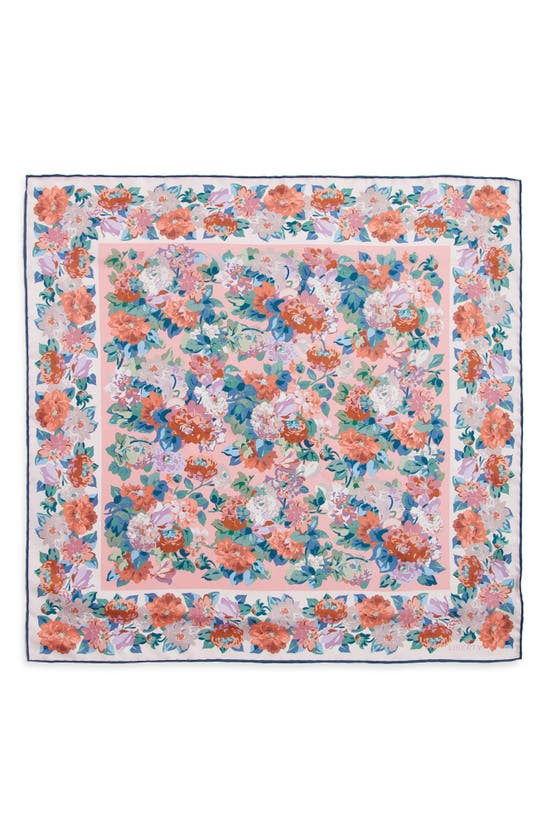 Shop Liberty London Chatsworth Garden Floral Square Silk Scarf In Cream Floral