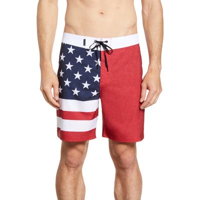 Hurley Phantom Patriot Board Shorts, Red