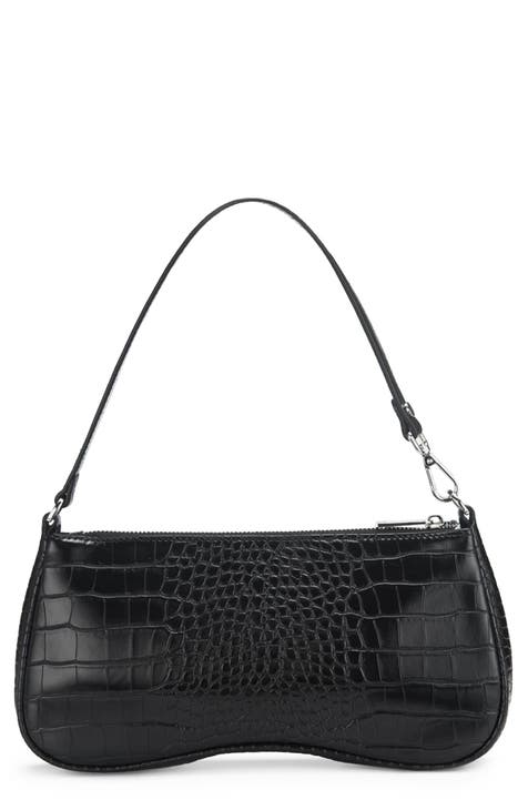 Eva Croc Embossed Faux Leather Convertible Shoulder Bag