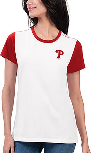 Women's G-III 4Her by Carl Banks Royal Philadelphia Phillies Filigree Team V-Neck Fitted T-Shirt Size: Extra Large