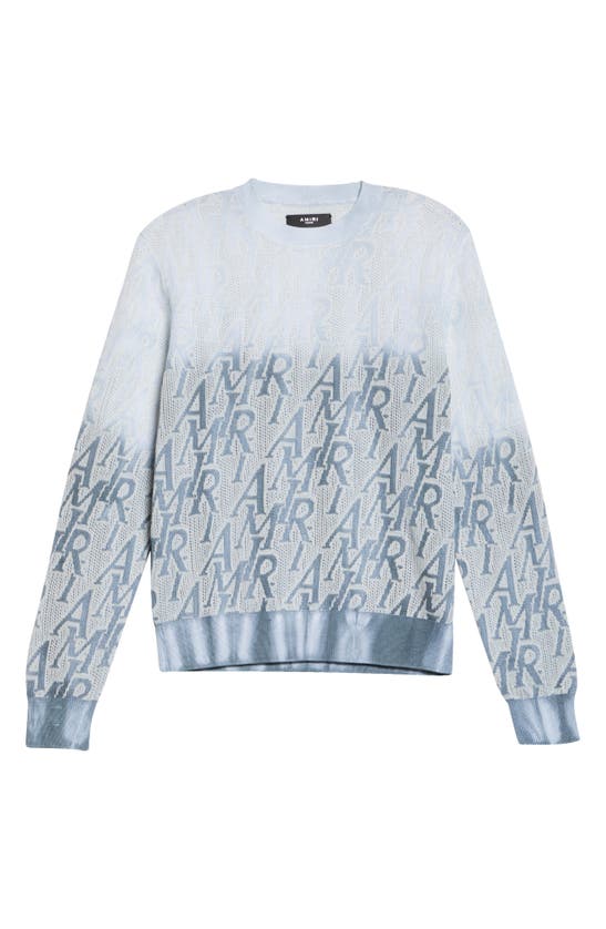 Shop Amiri Repeat Tie Dye Crewneck Sweater In Ashley Blue