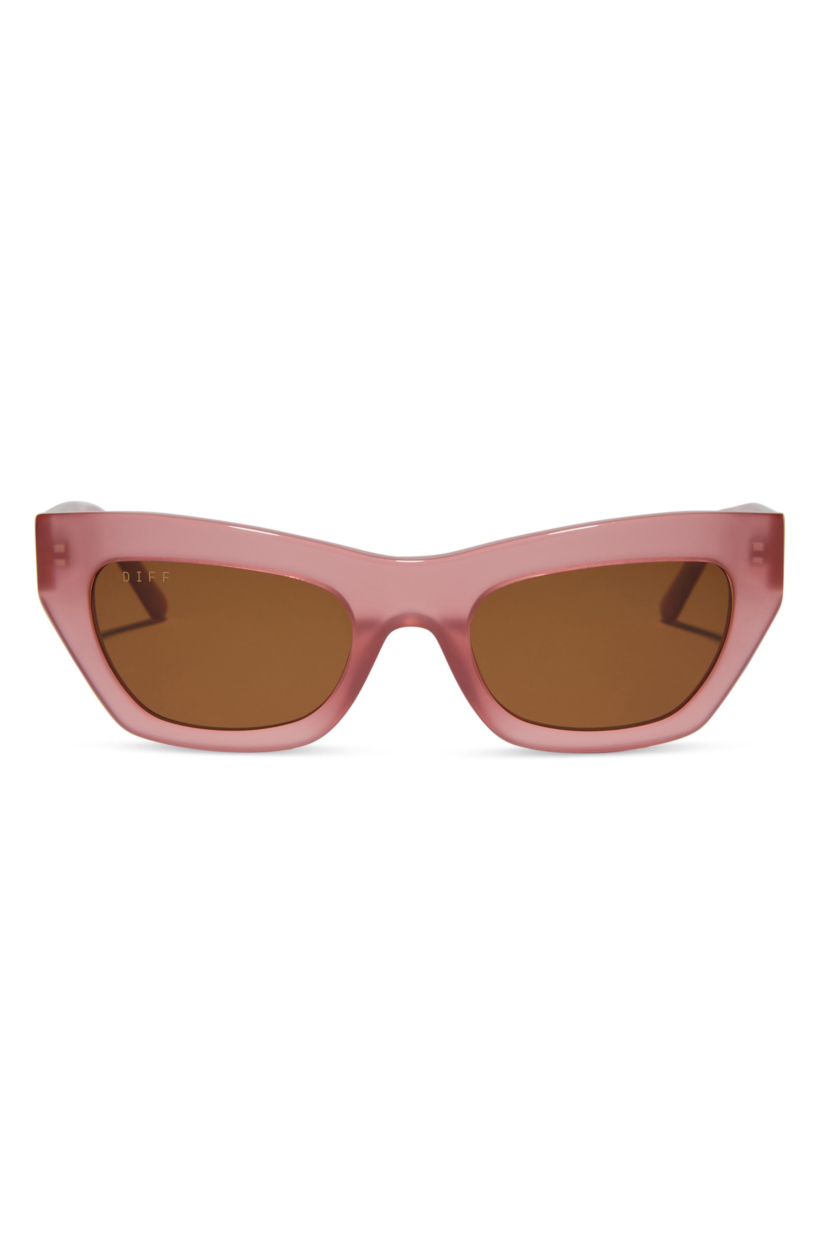 Diff Katarina 51mm Cat Eye Sunglasses In Guava/brown Gradient
