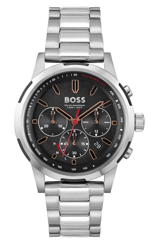 Hugo Boss Solgrade Chronograph Bracelet Watch, 44mm In Black