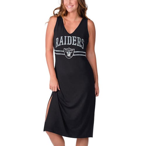 Women's G-III 4Her by Carl Banks Black Las Vegas Raiders Training V-Neck Maxi Dress