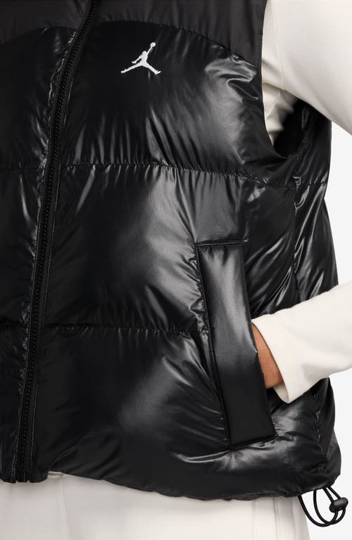 Shop Jordan Solid Core Puffer Vest In Black/white