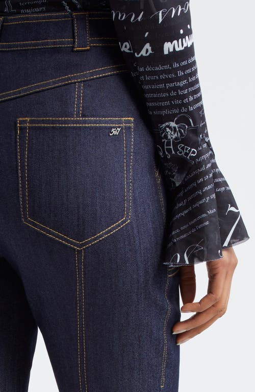 Shop Cinq À Sept Wallace Button Fly Flare Jeans In Indigo