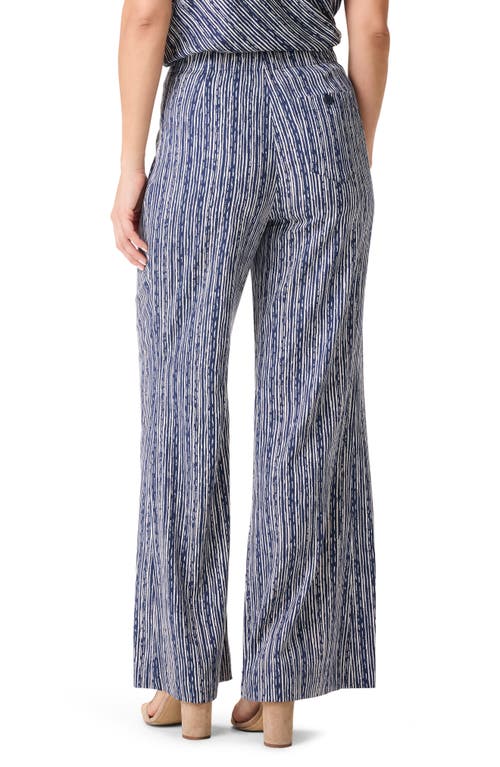 Nic + Zoe Nic+zoe Spring Rain Stripe Wide Leg Pants In Multi