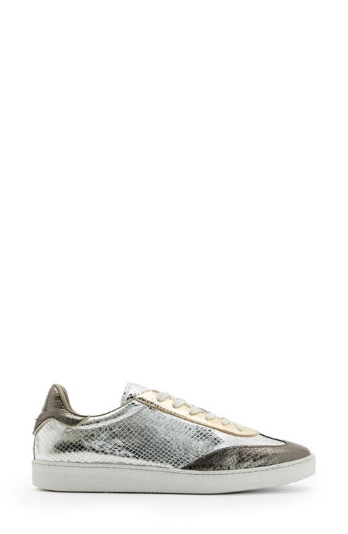 Shop Allsaints Thelma Metallic Sneaker In Silver Multi