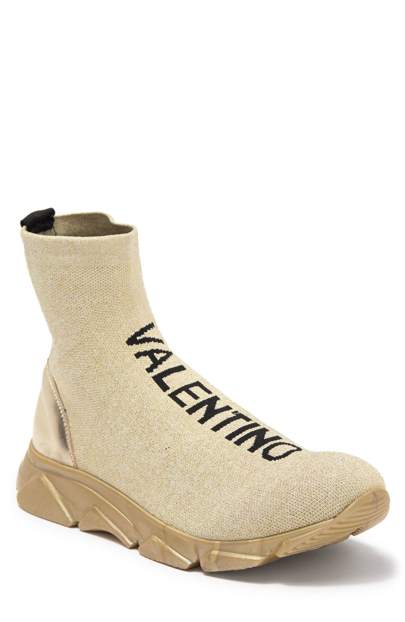 Valentino By Mario Valentino Women's Nelissa Logo Sock Sneakers In Gold