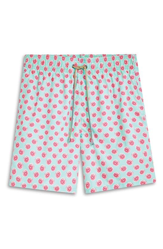 Shop Bugatchi Cosmo Swim Trunks In Seafoam