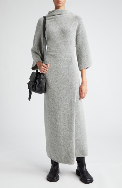 Colorblock Grey Sweater Dress and Strathberry Midi Tote