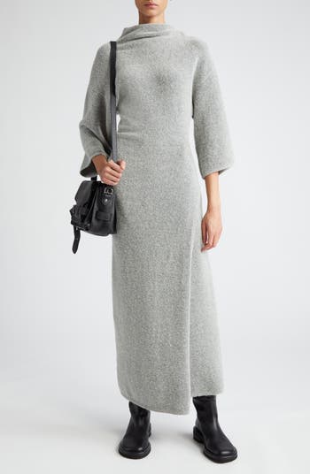Luxe Wool Sheath Dress - Grey Mélange