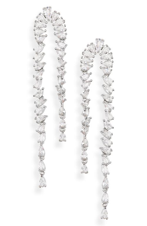 Shashi Pear Cut Cubic Zirconia Drop Earrings in Silver at Nordstrom