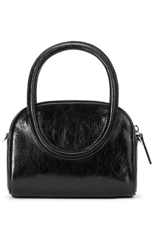 Shop Staud Mini Maude Top Handle Bowler Bag In Black