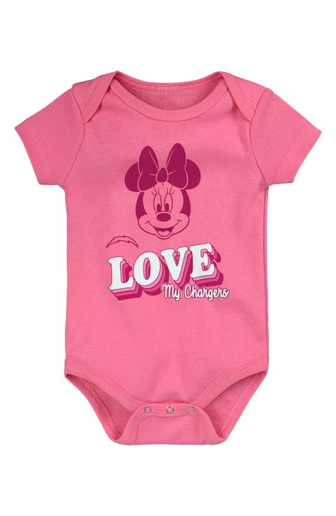 x Disney Minnie Mouse Love My Los Angeles Chargers Cotton Bodysuit (Baby)