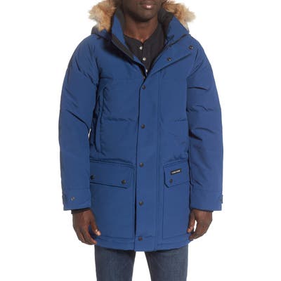 Canada Goose Emory Slim Fit Genuine Coyote Fur Trim Parka, Blue