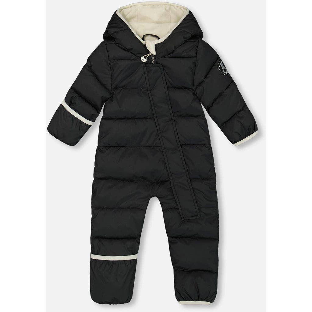 Deux Par Deux Baby Unisex One-piece Compressible Snowsuit Black For Baby In Anthracite