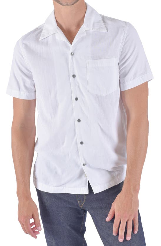 Shop Hiroshi Kato The Wrench Solid Double Gauze Camp Shirt In White