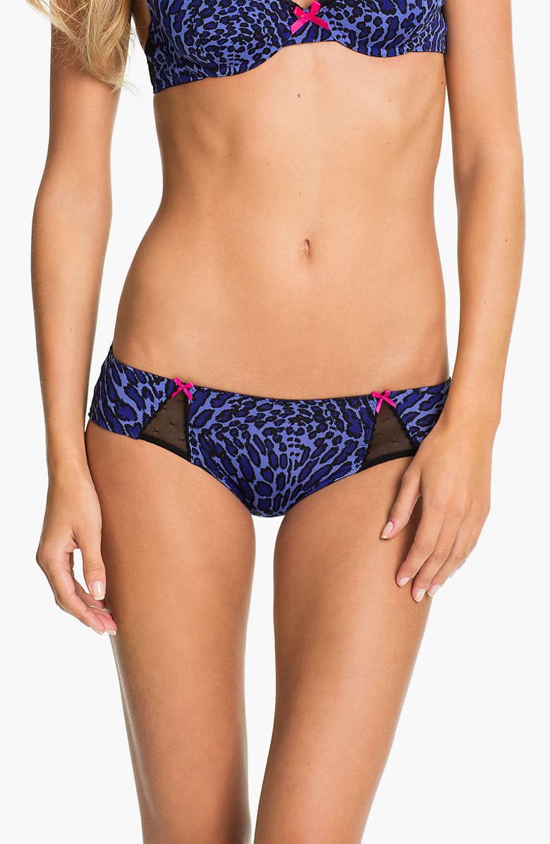 BETSEY JOHNSON Back Seam Girl Leg Brief, Main, color, WALK ON THE WILD SIDE BLUE