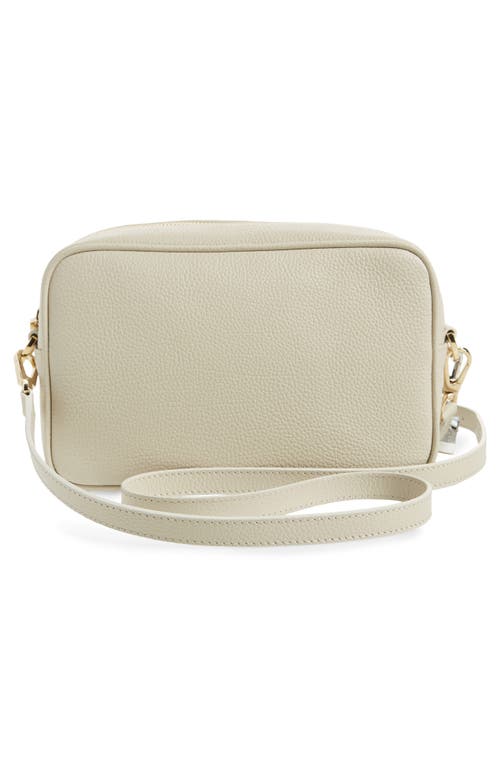 Shop Golden Goose Star Metallic Leather Camera Bag In Ivory/brown