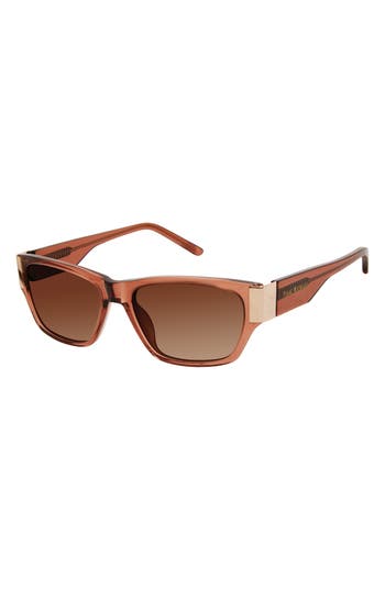 Isaac Mizrahi New York 53mm Rectangle Sunglasses In Brown