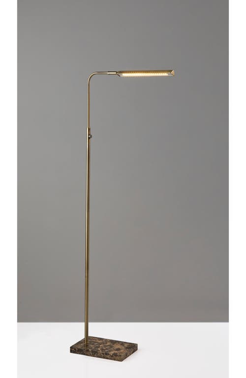 Adesso Lighting Reader Led Floor Lamp In Antique Brass