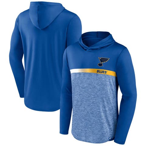 Men's St. Louis Blues Fanatics Branded Heather Charcoal Stacked Long Sleeve  Hoodie T-Shirt