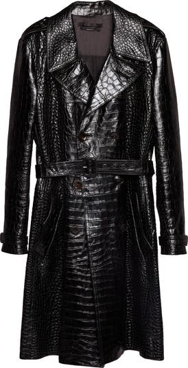 Croc embossed coat topshop best sale