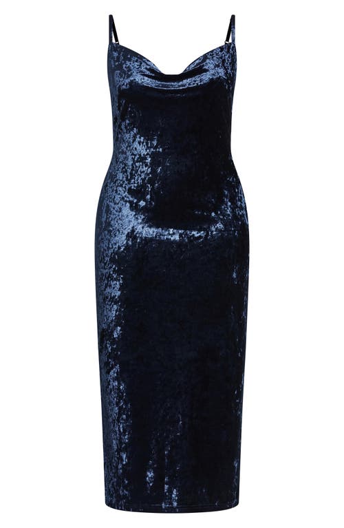 Shop City Chic Isabela Cowl Neck Sheath Dress In Midnightdnu