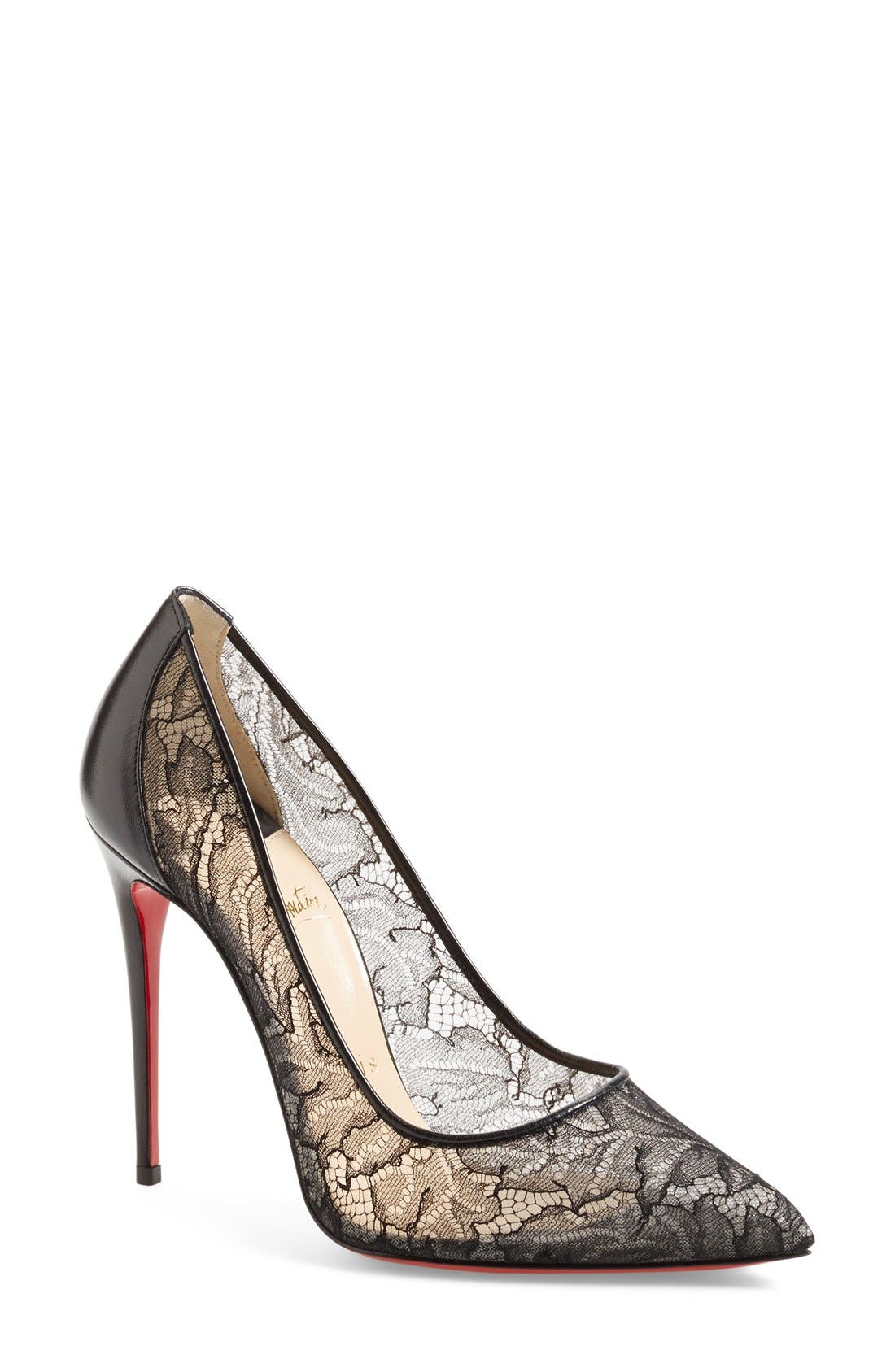 Christian Louboutin 'Follies' Lace Pointy Toe Pump Nordstrom
