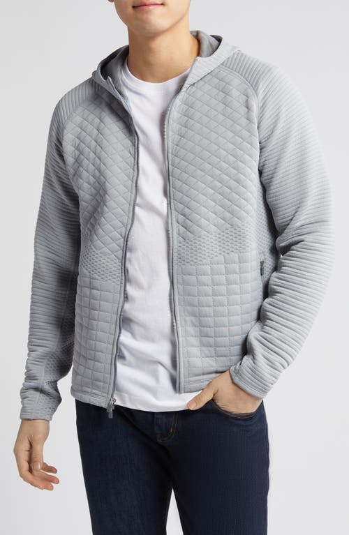 Orion Quilted Performance Zip Hoodie in Gale Grey