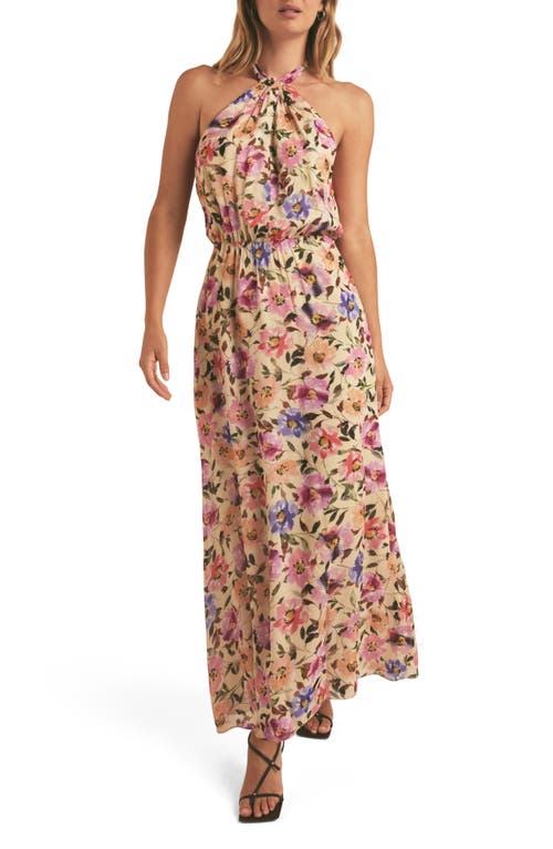 Shop Favorite Daughter The Standout Floral Halter Maxi Dress In Prosecco Floral