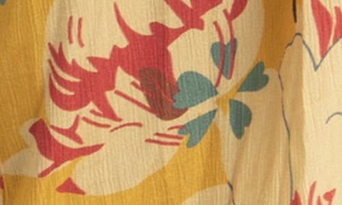 Saachi Blossom Dot Floral Print Cover-up Kaftan In Yellow