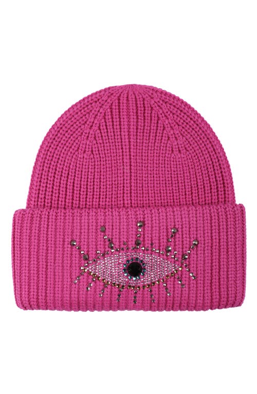 Kurt Geiger London Beaded Evil Eye Beanie in Black