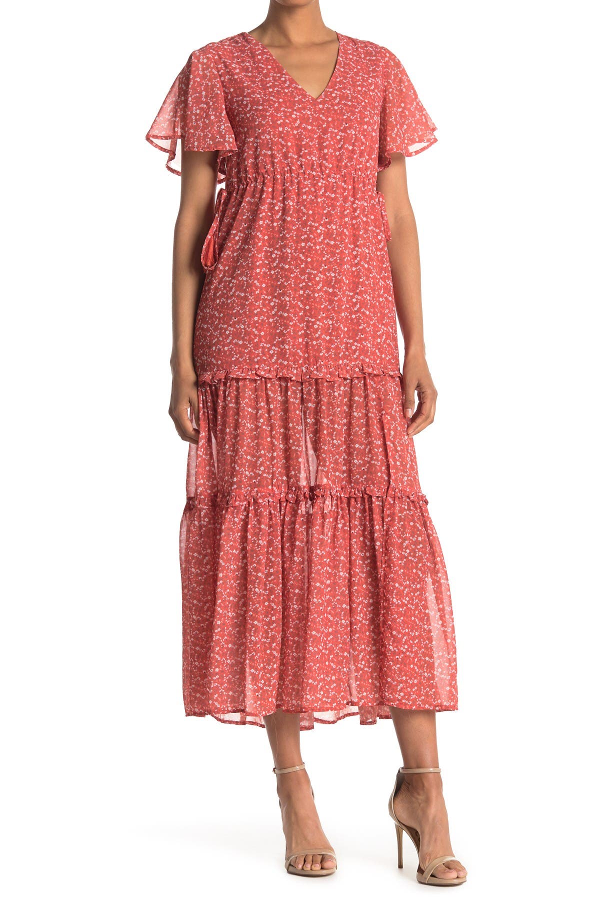 side tie maxi dress