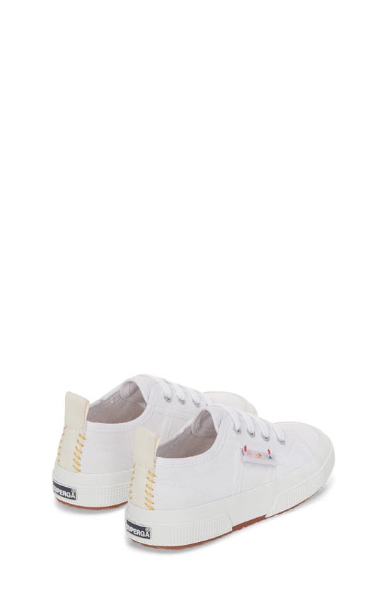 Shop Superga Kids' Canvas Sneaker In White Multicolor Flower Label