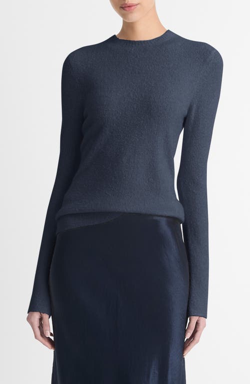 Shop Vince Silk & Cashmere Blend Crewneck Sweater In Coastal