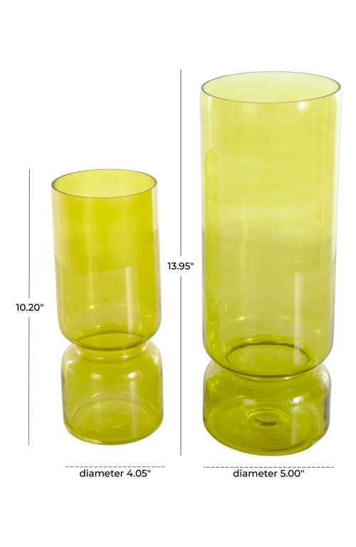 Vivian Lune Home Set Of 2 Glass Vases In Green